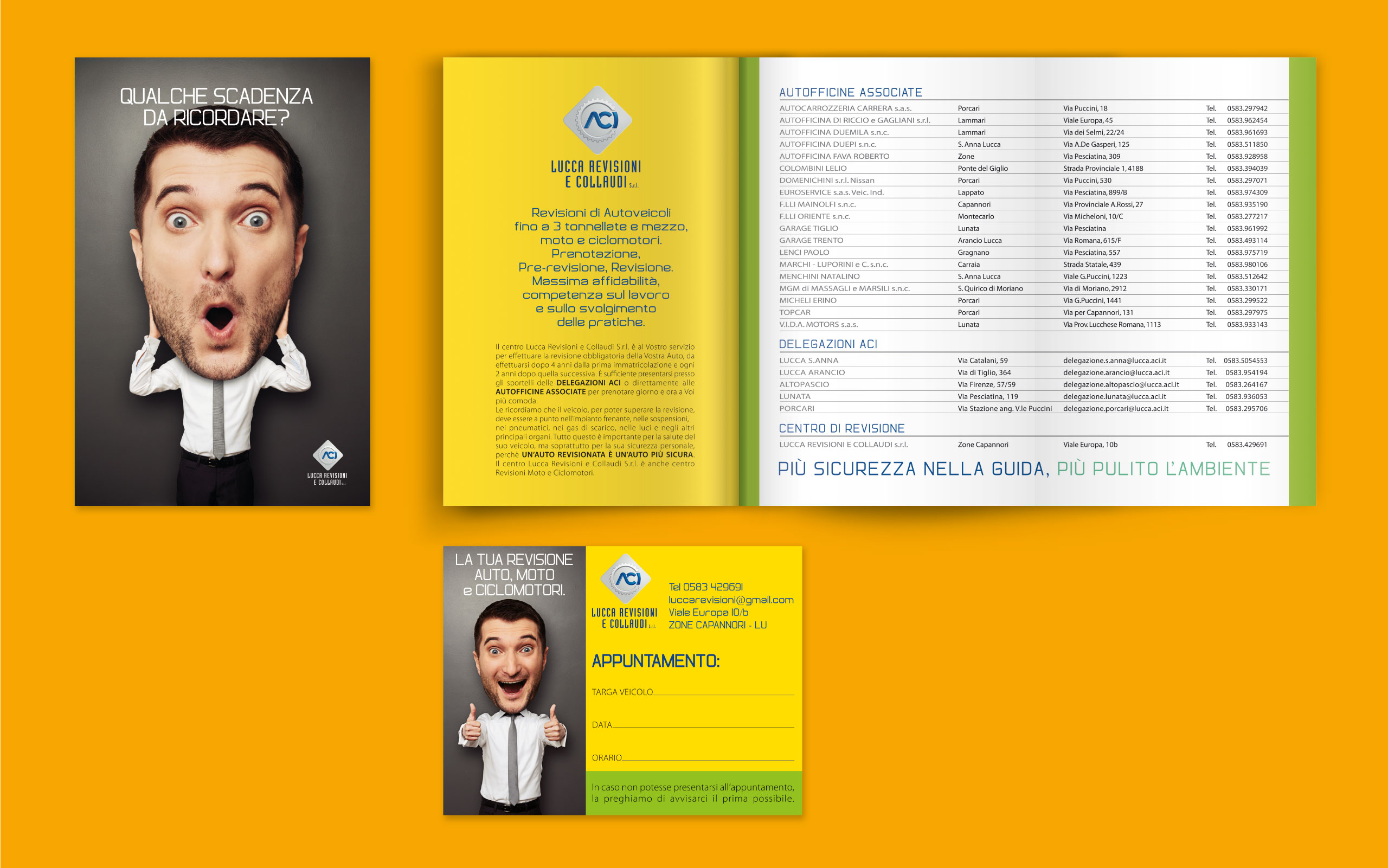 Stampa folder cartolina aci revisione auto